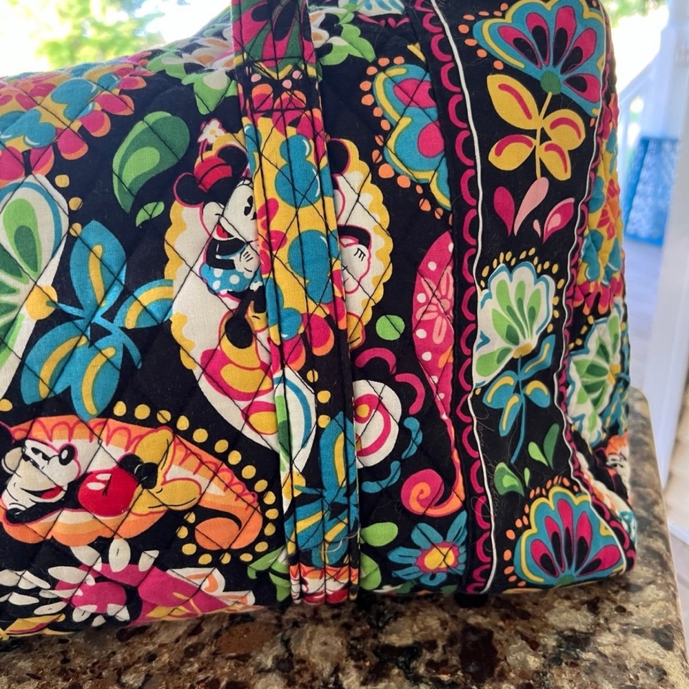 Vera Bradley Black Quilted Floral & Paisley Travel Duffel - Picture 2 of 15